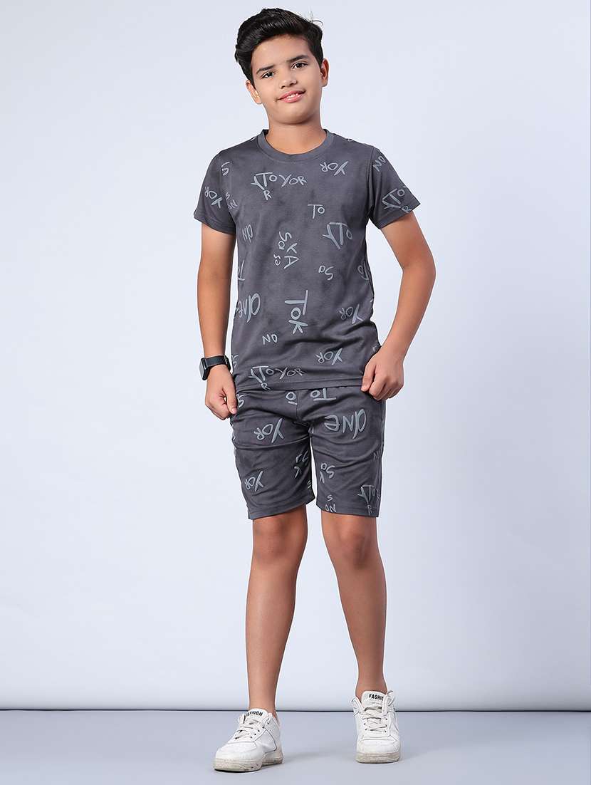 boys printed t-shirt and shorts co-ords set - 21919264 -  Standard Image - 1