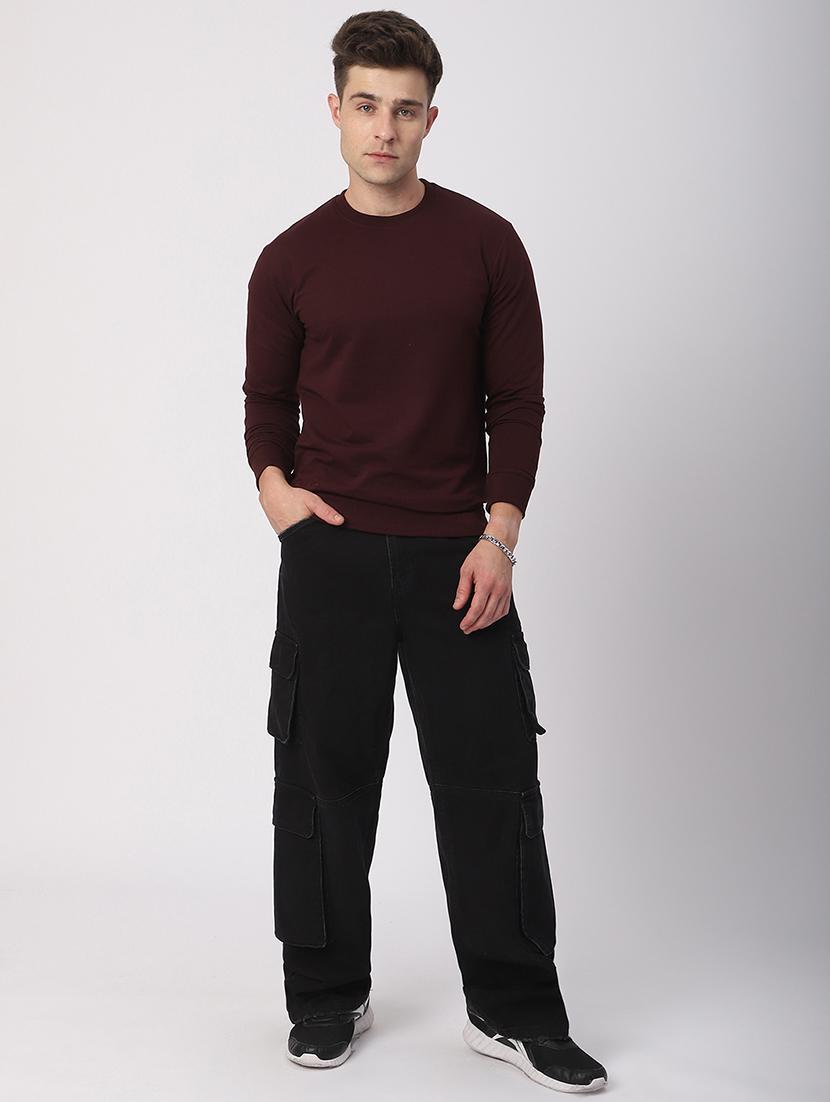 men solid long sleeves regular fit sweatshirt - 21919294 - Standard Image - 4