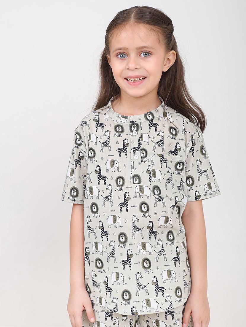 girls printed short sleeve co-ords set - 21919505 -  Standard Image - 1