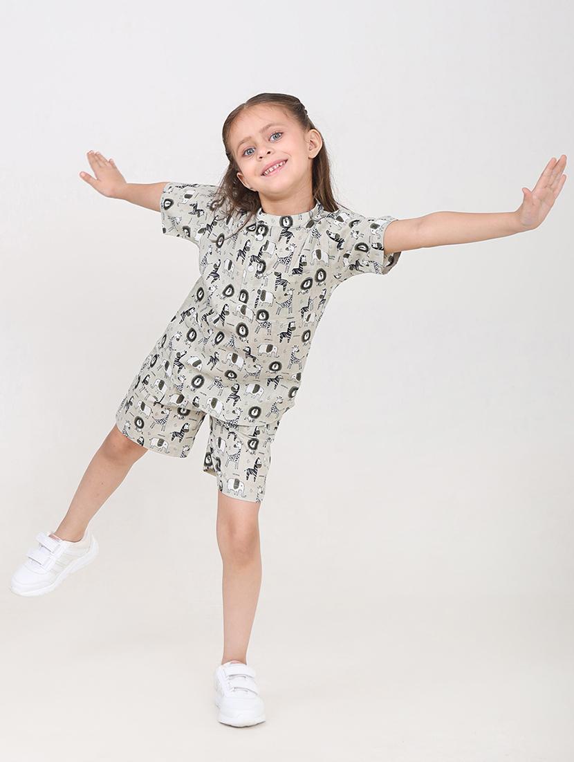 girls printed short sleeve co-ords set - 21919505 - Standard Image - 4