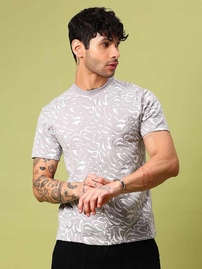 Men Printed Short Sleeve Regular Fit T-shirt - 21919681 -  Standard Image - 1