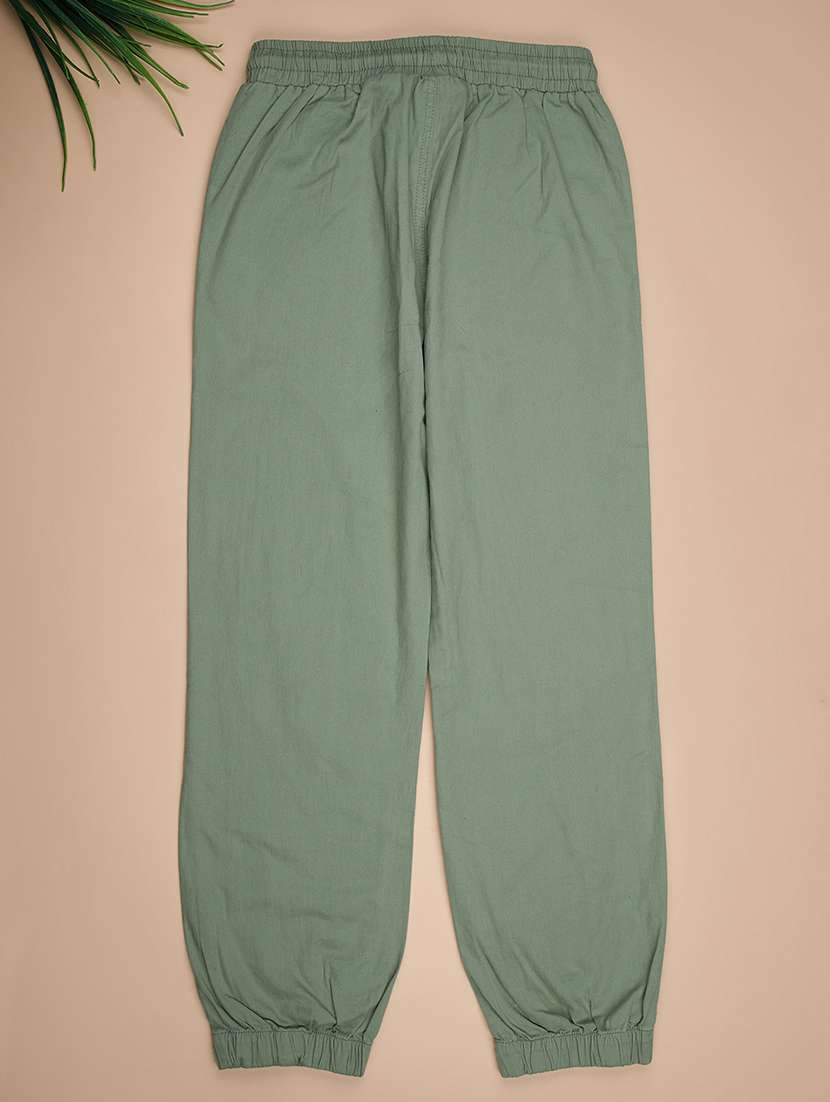 girls solid mid rise relaxed fit jogger - 21919741 -  Standard Image - 1