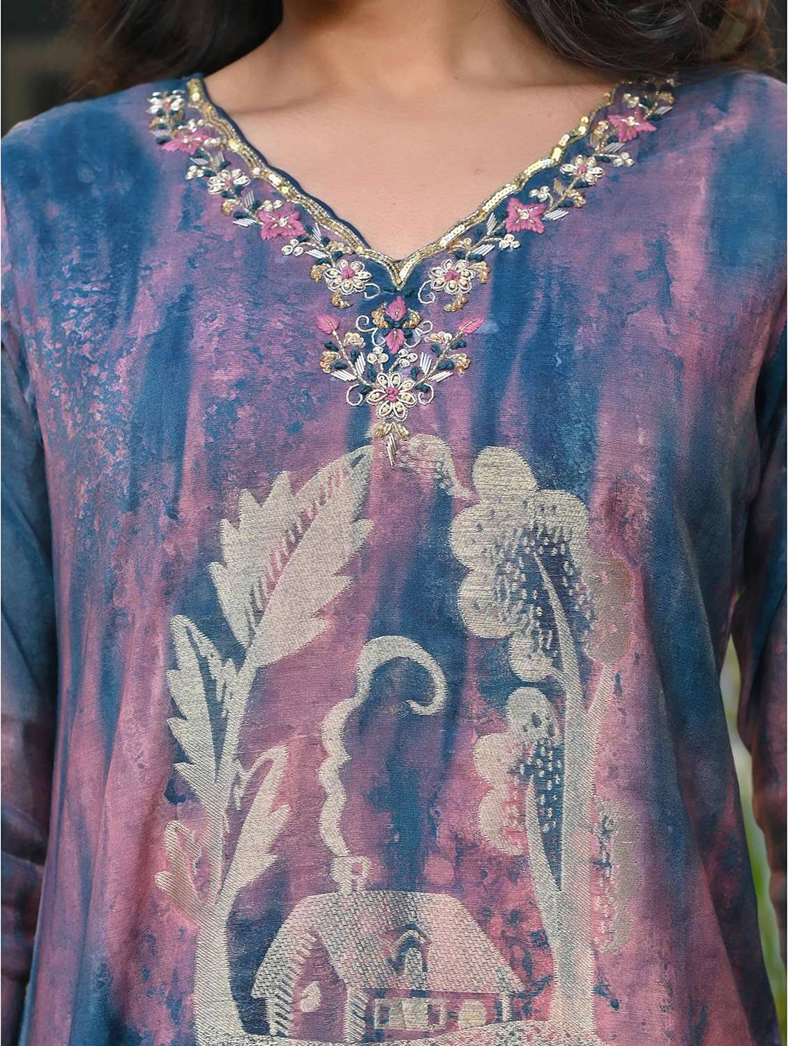 women three quarter sleeve kurta pant with dupatta set - 21919867 -  Standard Image - 4