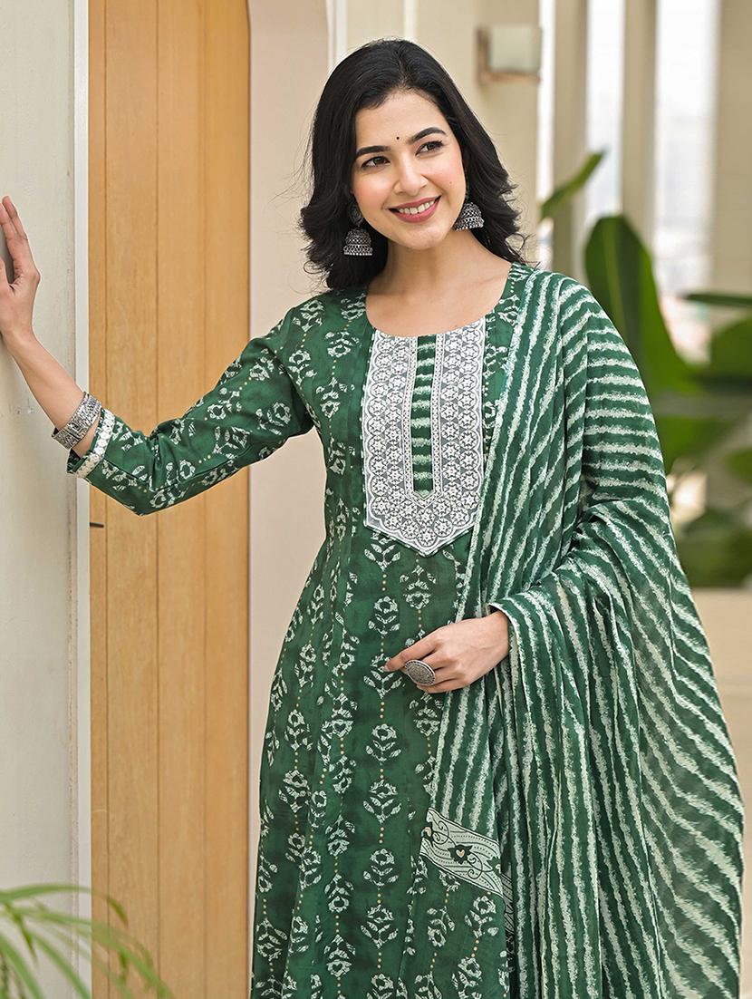 women three quarter sleeve kurta pant with dupatta set - 21919875 - Standard Image - 6