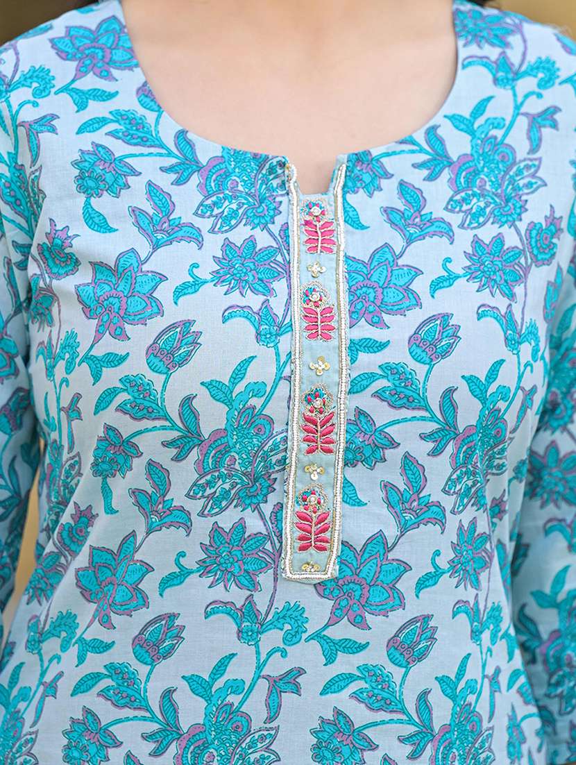 women three quarter sleeve kurta pant with dupatta set - 21919879 -  Standard Image - 4