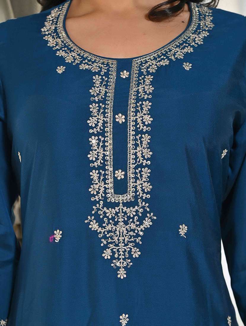 women three quarter sleeve kurta pant with dupatta set - 21919882 - Standard Image - 6