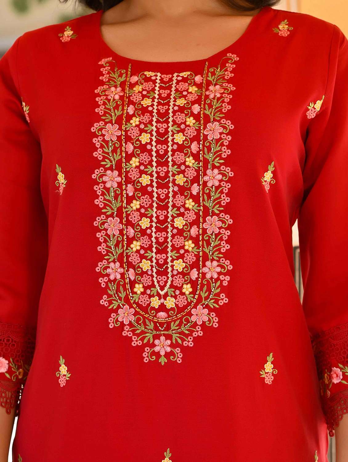 women three quarter sleeve kurta pant with dupatta set - 21919893 - Standard Image - 4