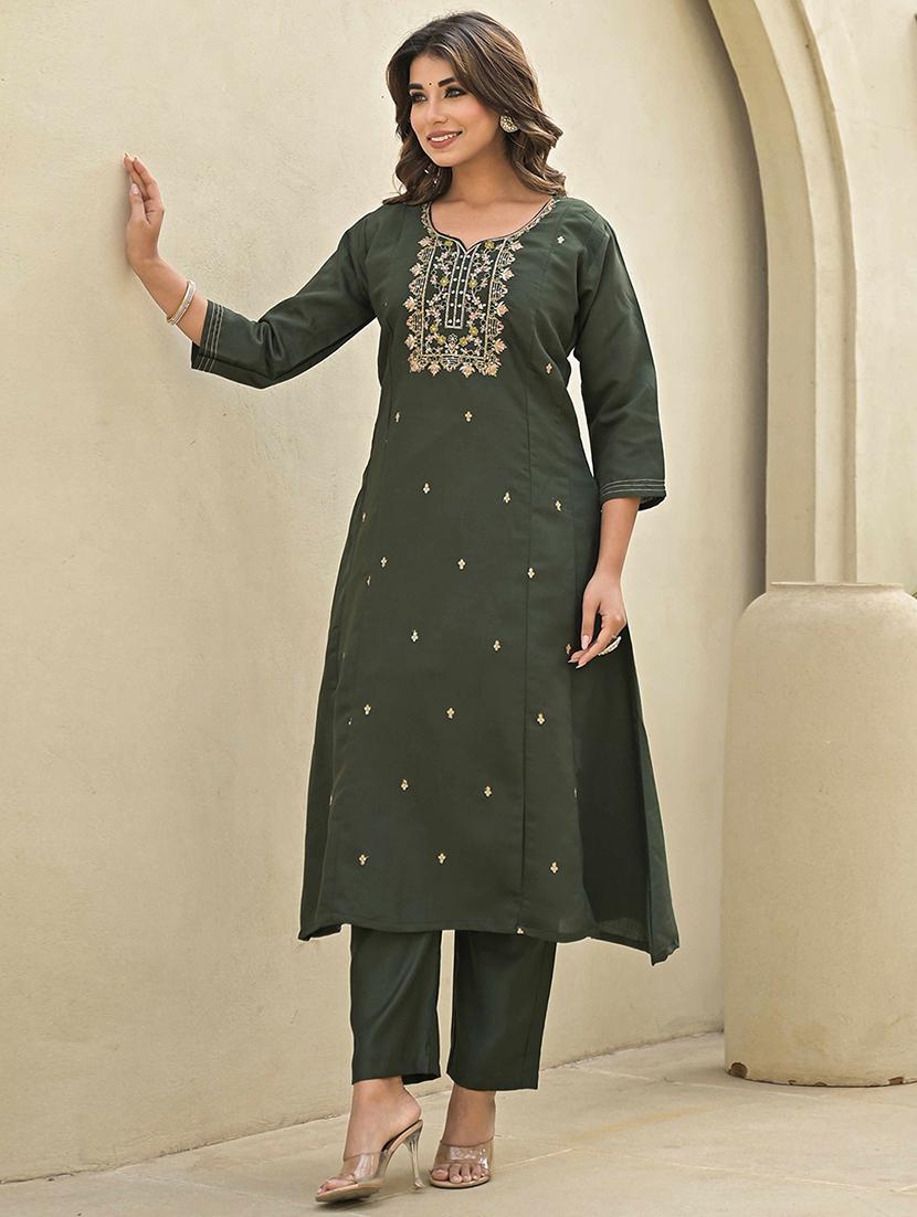 women three quarter sleeve kurta pant with dupatta set - 21919909 - Standard Image - 6