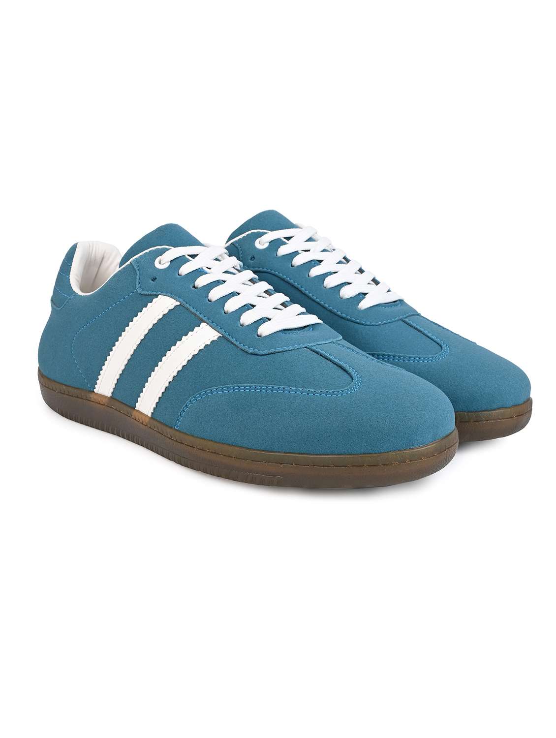 men blue solid lace up sneaker - 21919910 -  Standard Image - 1