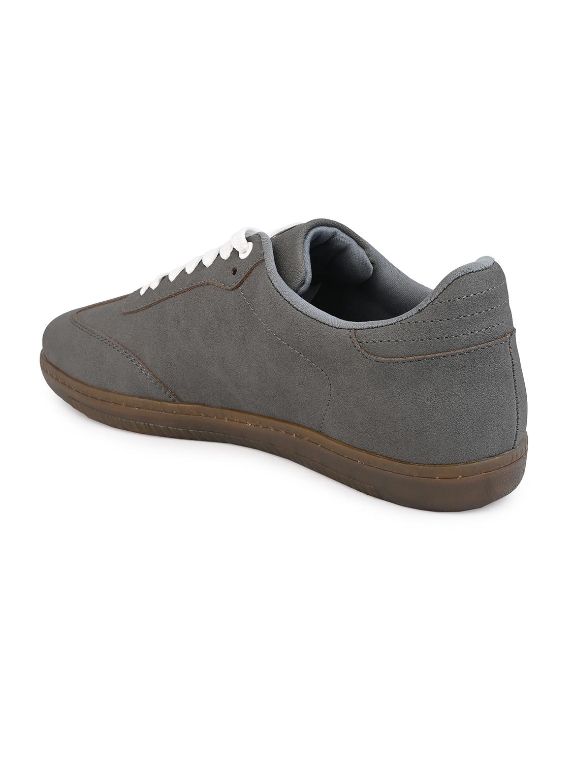 men grey solid lace up sneaker - 21919915 - Standard Image - 4