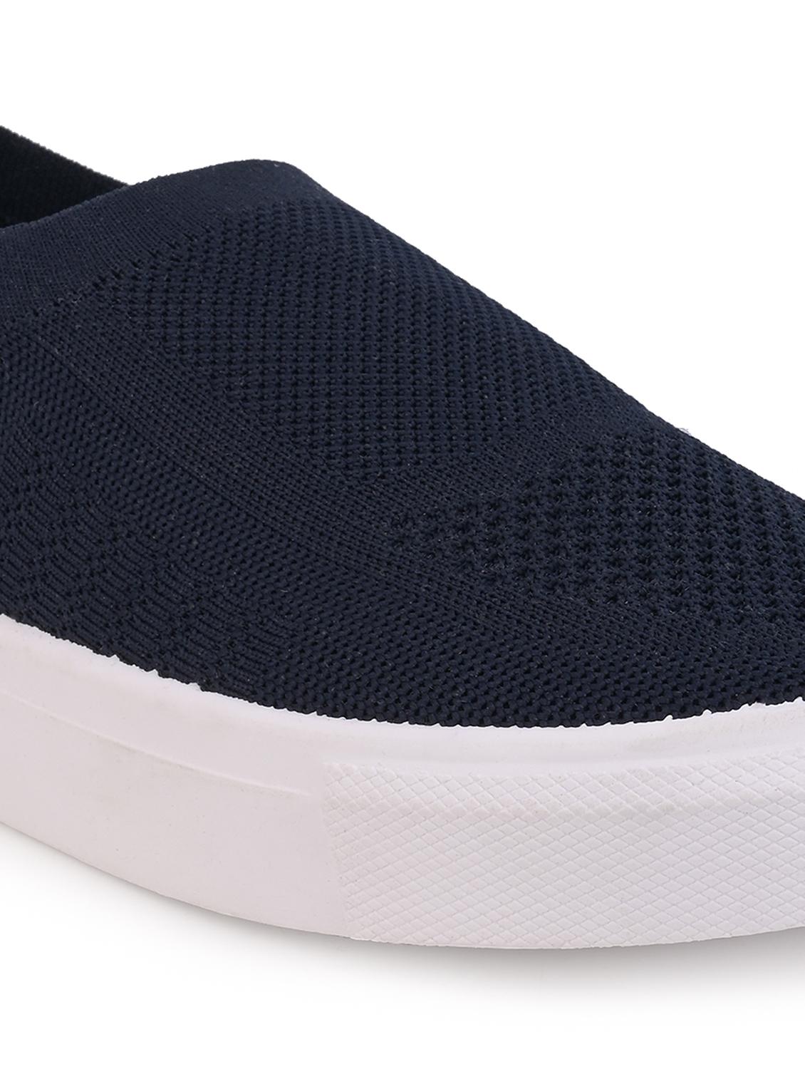 men navy blue solid slip on shoe - 21919917 - Standard Image - 6
