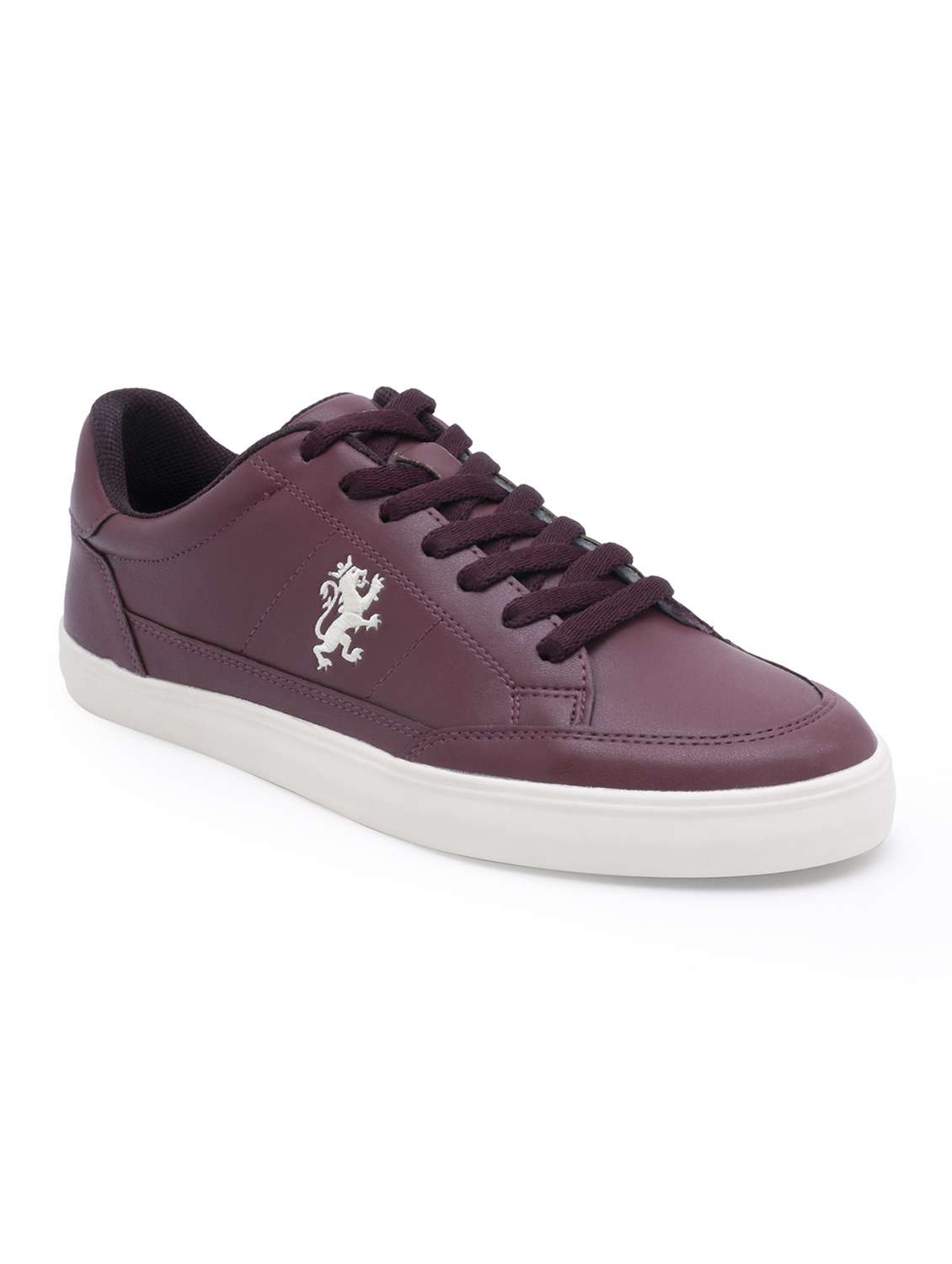 women maroon lace-up sneaker - 21920090 - Standard Image - 1