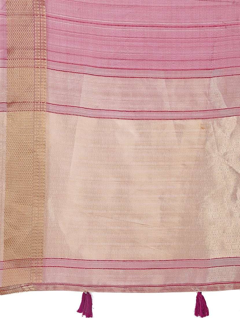 women striped bordered saree with blouse - 21920344 -  Standard Image - 4
