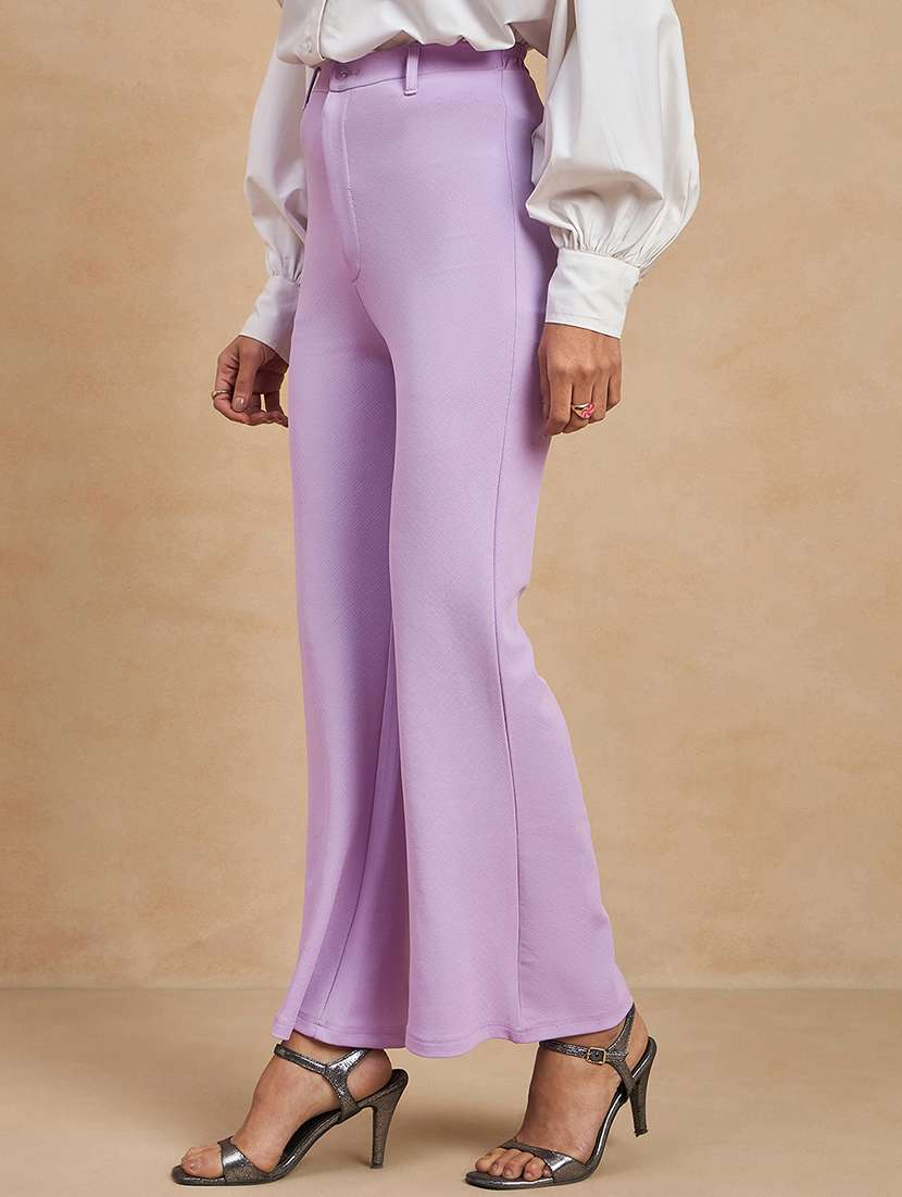 women solid high rise bootcut trouser - 21920900 -  Standard Image - 1