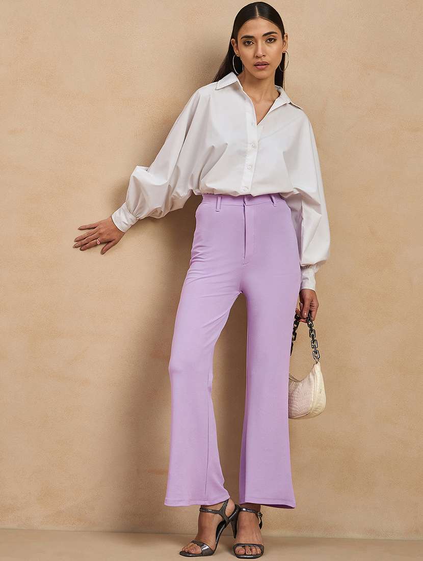 women solid high rise bootcut trouser - 21920900 -  Standard Image - 4