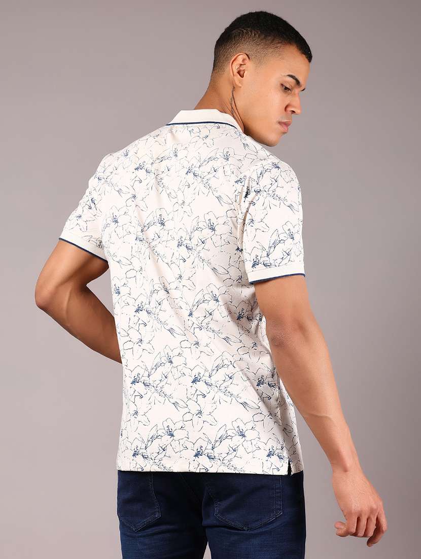 men printed short sleeve regular fit polo t-shirt - 21921097 -  Standard Image - 1