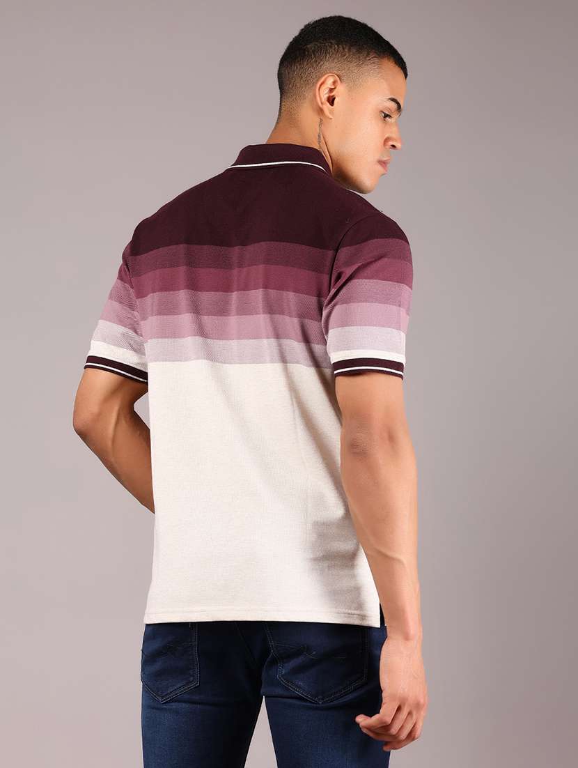 men striped short sleeves regular fit polo t-shirt - 21921118 -  Standard Image - 1