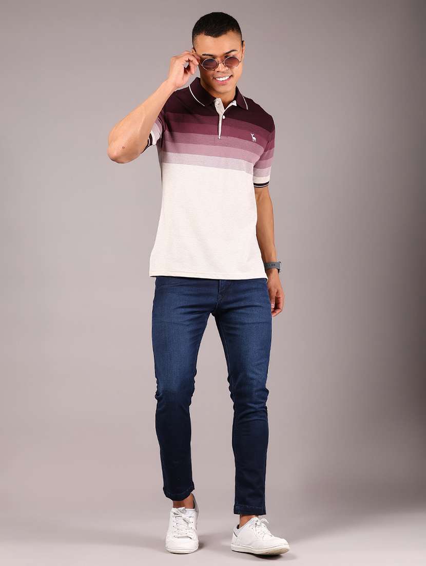 men striped short sleeves regular fit polo t-shirt - 21921118 -  Standard Image - 4