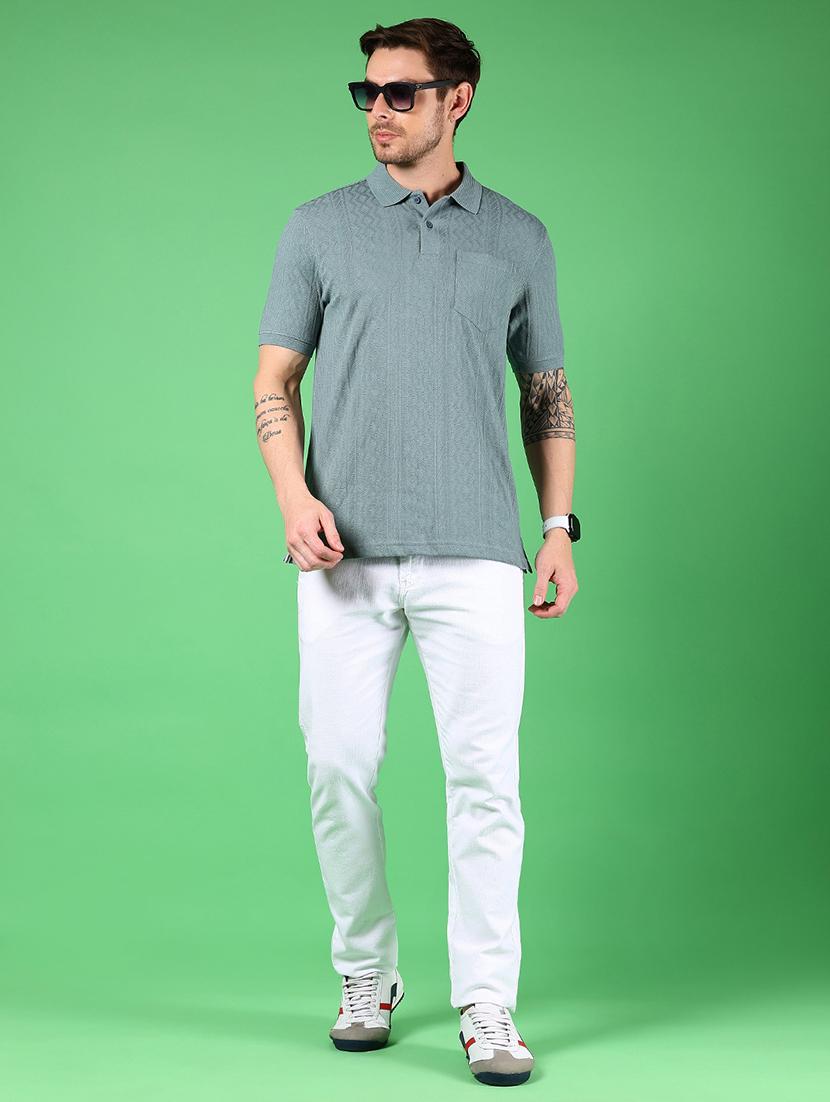 men textured short sleeves regular fit polo t-shirt - 21921120 - Standard Image - 4