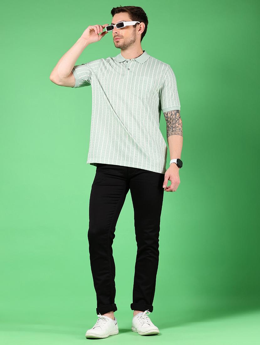 men striped short sleeves regular fit polo t-shirt - 21921121 - Standard Image - 4