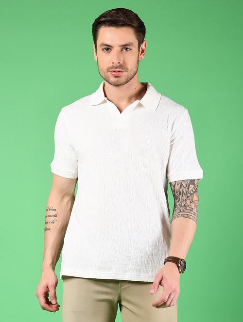men textured short sleeves regular fit polo t-shirt - 21921123 - Standard Image - 0