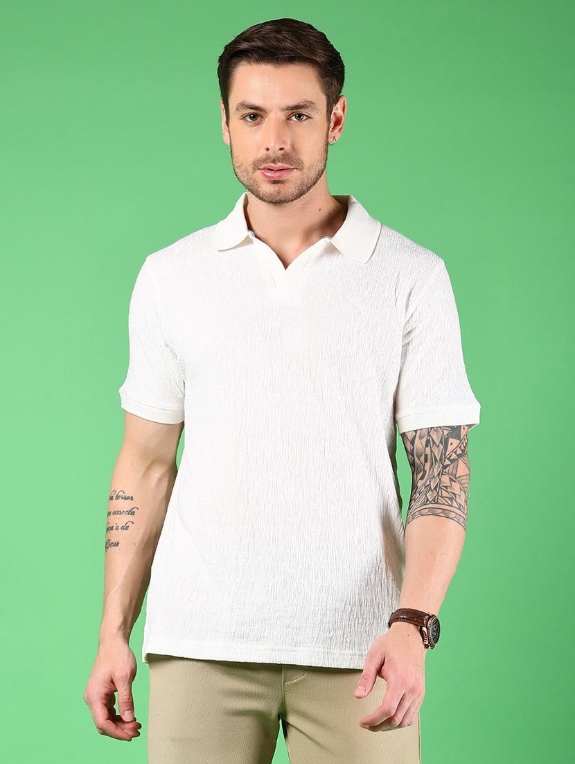men textured short sleeves regular fit polo t-shirt - 21921123 - Zoom Image - 0