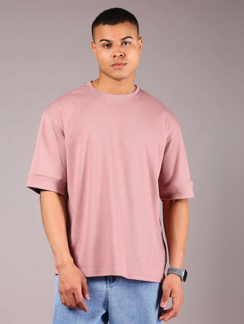 men solid short sleeves oversized t-shirt - 21921129 -  Standard Image - 1