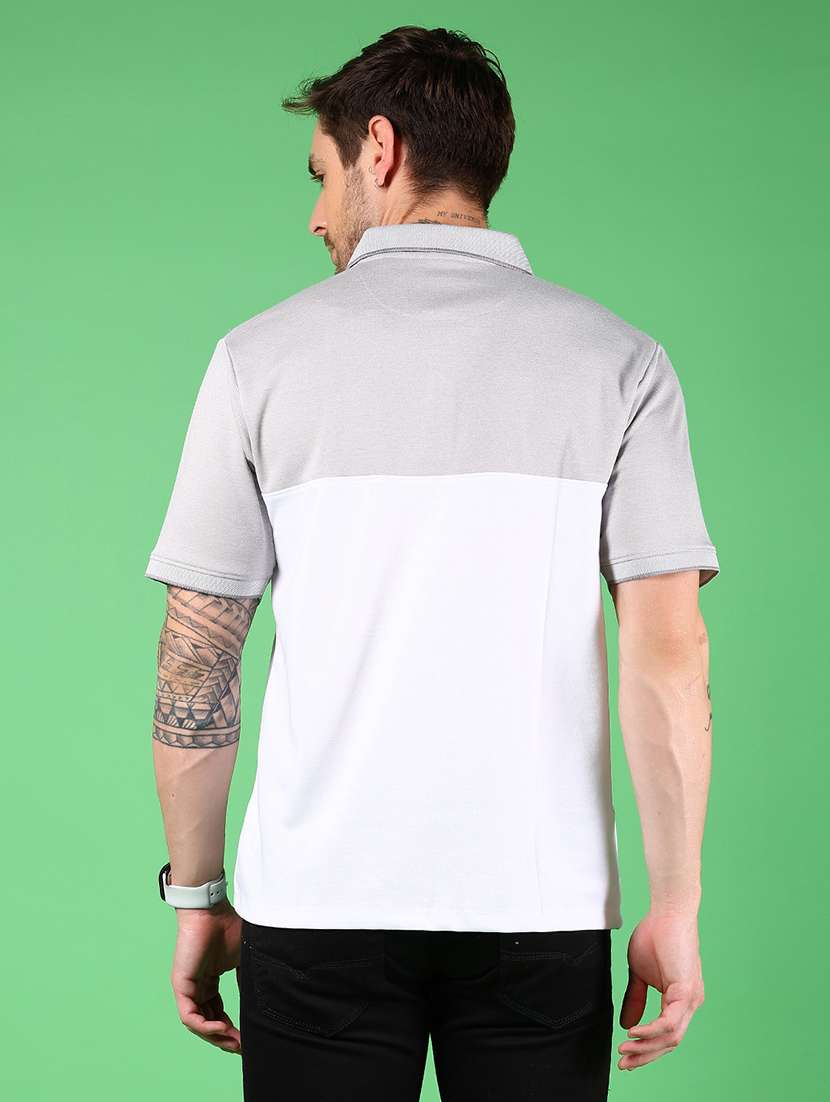 men color blocked short sleeves regular fit polo t-shirt - 21921134 -  Standard Image - 1