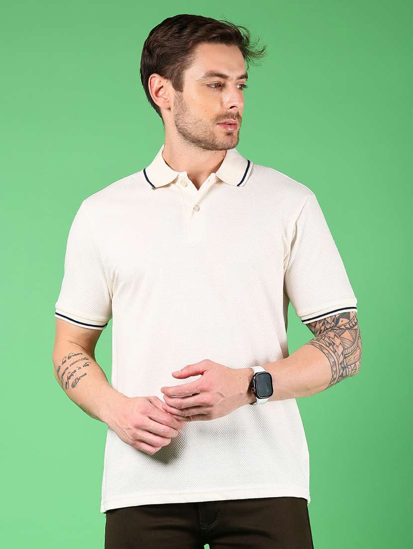 men solid short sleeves regulr fit polo t-shirt - 21921136 -  Standard Image - 1