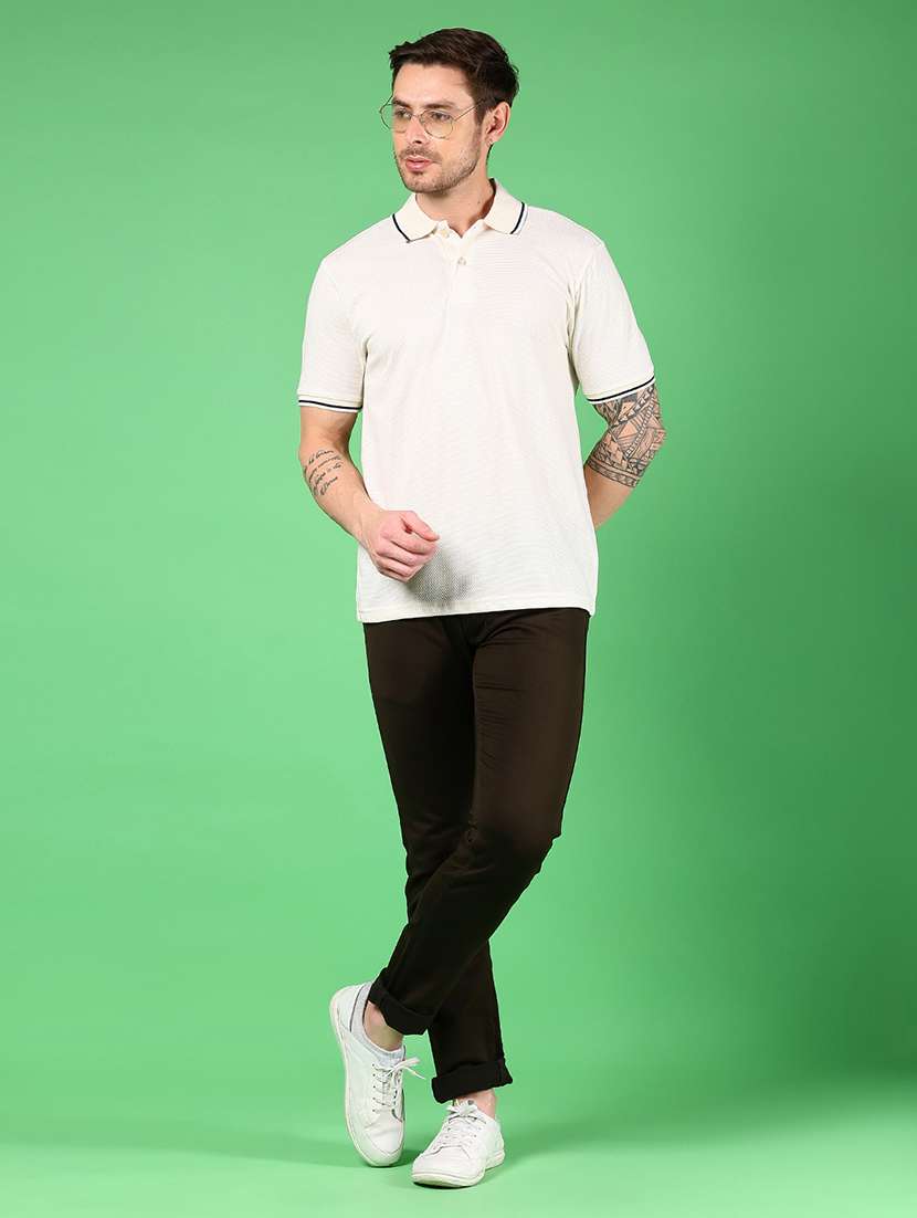 men solid short sleeves regulr fit polo t-shirt - 21921136 -  Standard Image - 4