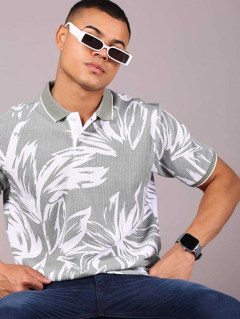 men printed short sleeves regular fit polo t-shirt - 21921137 - Zoom Image - 0