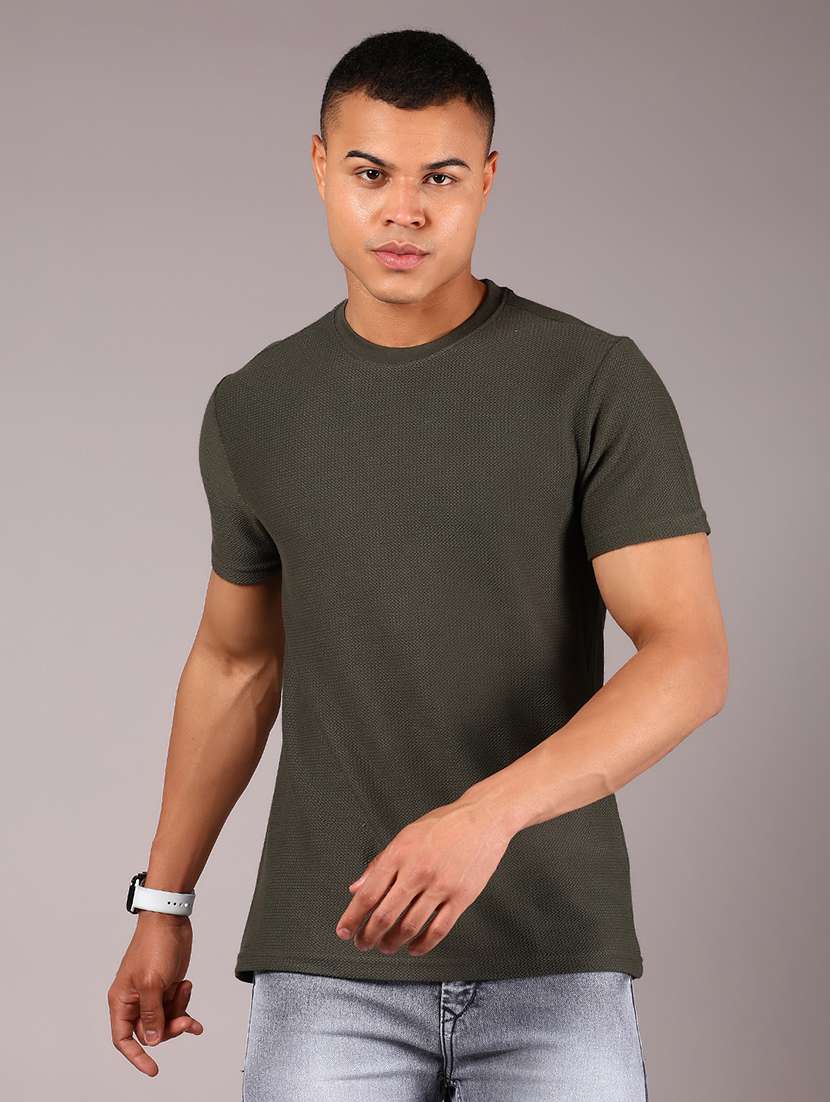 men solid short sleeves regular fit t-shirt - 21921138 -  Standard Image - 1