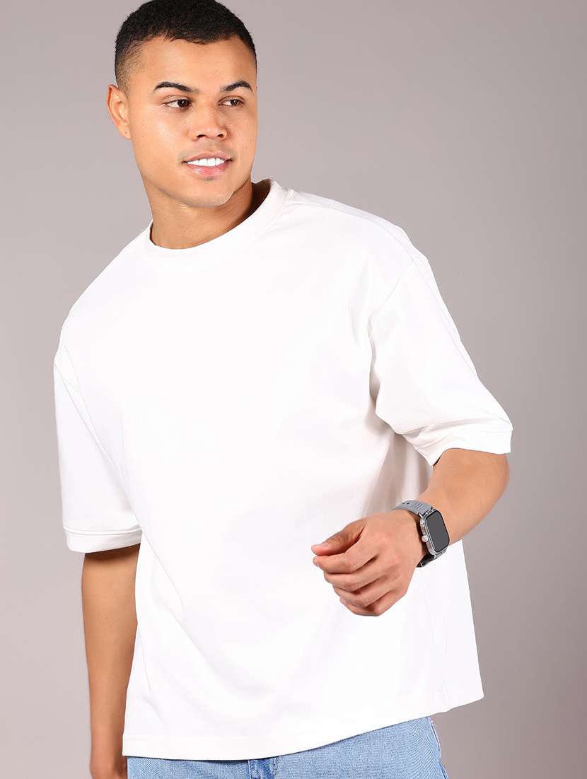 men solid short sleeves oversized t-shirt - 21921139 - Standard Image - 1