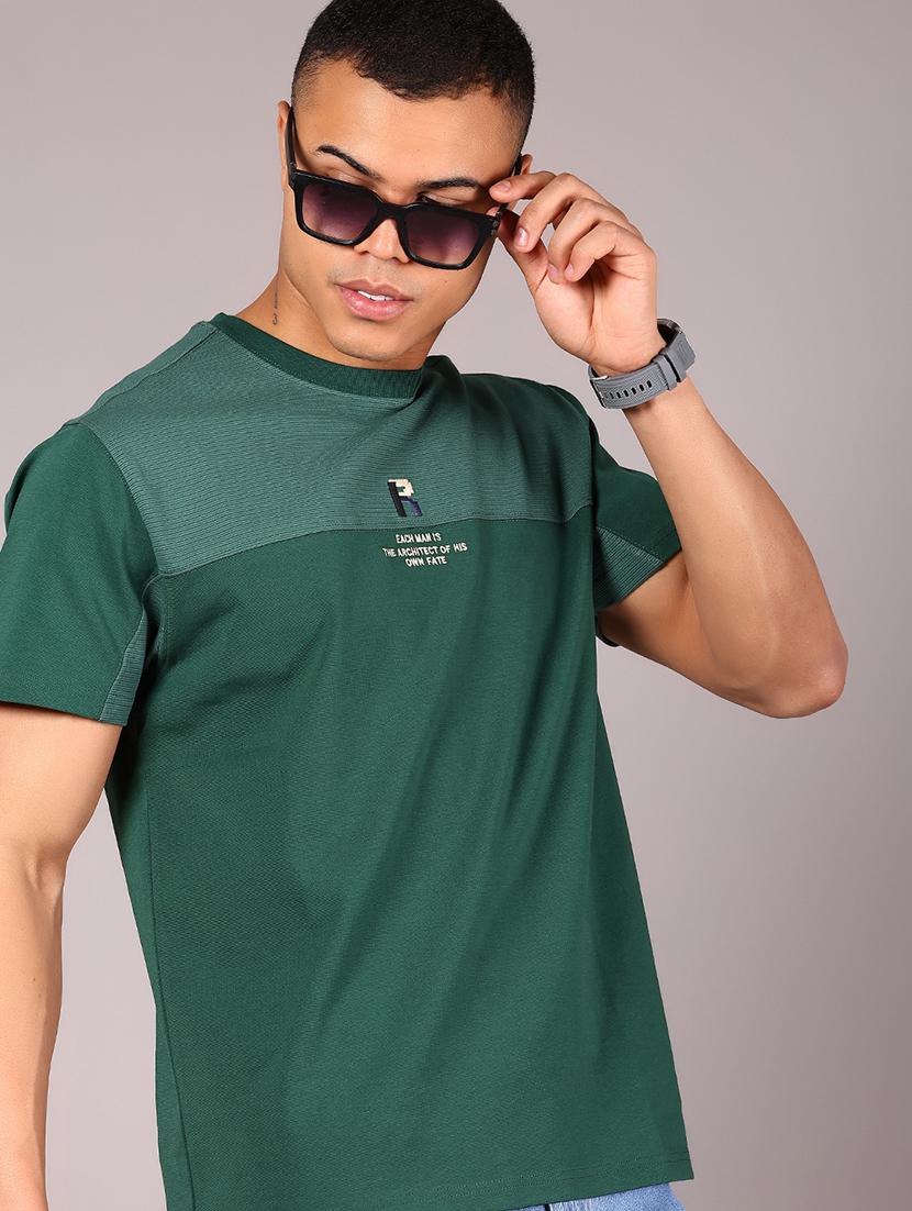 green cotton chest print tshirt - 21921140 - Zoom Image - 0
