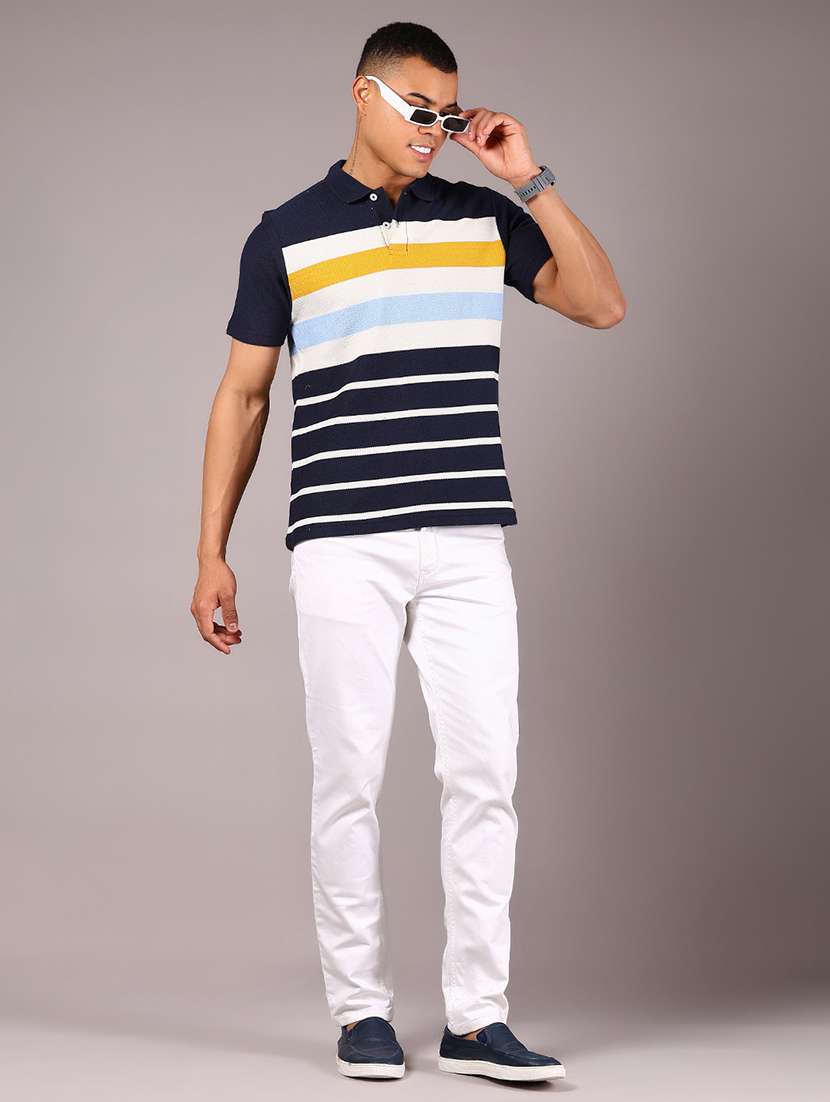 men striped short sleeves regular fit polo t-shirt - 21921141 -  Standard Image - 4