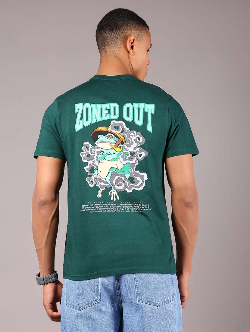 men printed short sleeves regulr fit t-shirt