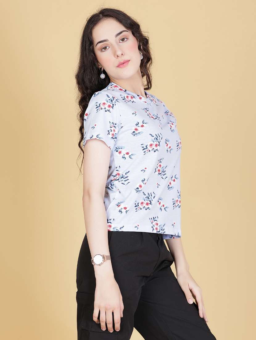 women floral print short sleeve regular t-shirt - 21921195 -  Standard Image - 1