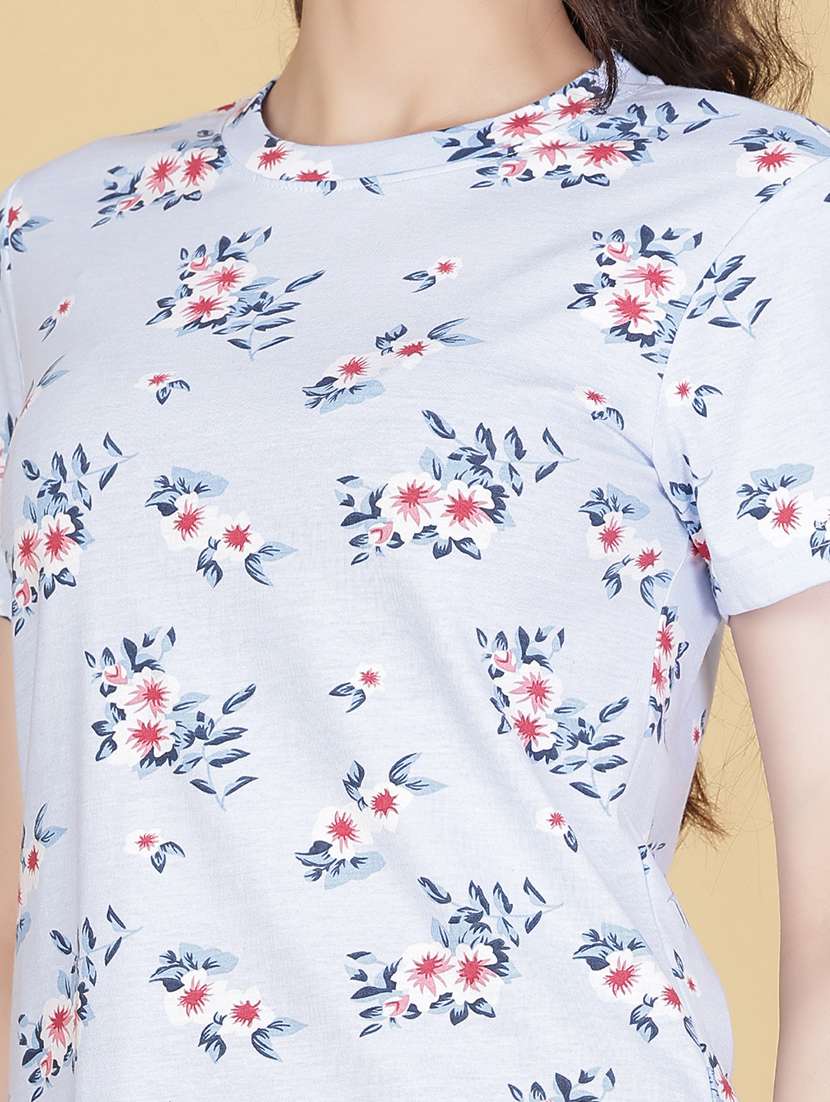 women floral print short sleeve regular t-shirt - 21921195 -  Standard Image - 4