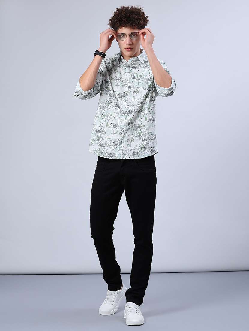 men printed collared long sleeve shirt - 21921196 -  Standard Image - 4