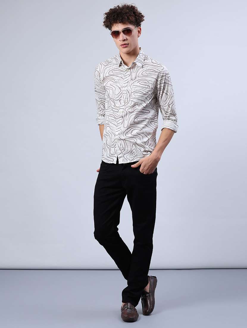 men printed collared long sleeve shirt - 21921270 -  Standard Image - 4