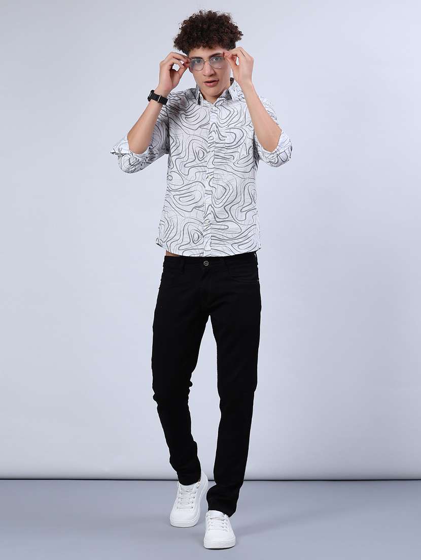 men printed collared long sleeve shirt - 21922101 -  Standard Image - 4