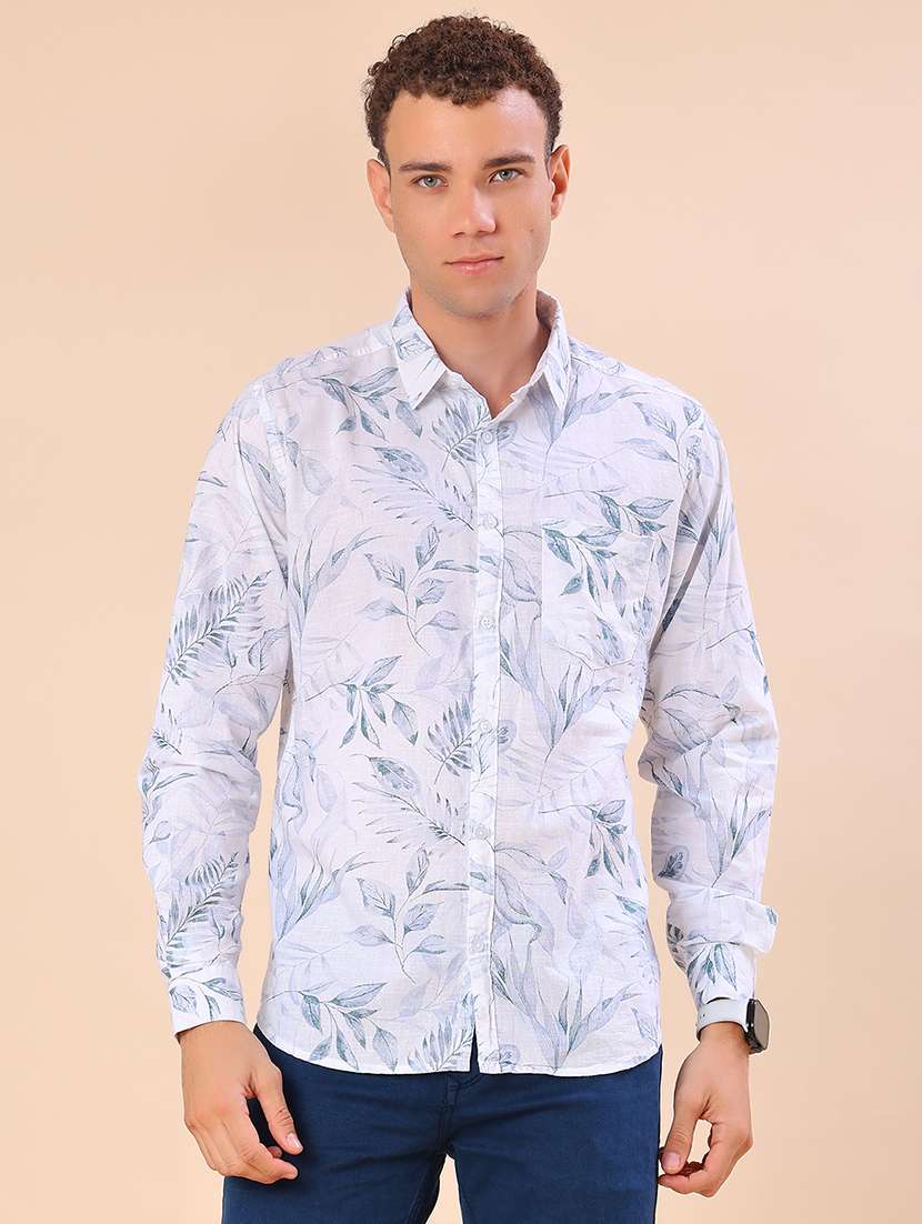 men printed long sleeve collared shirt - 21922303 -  Standard Image - 1