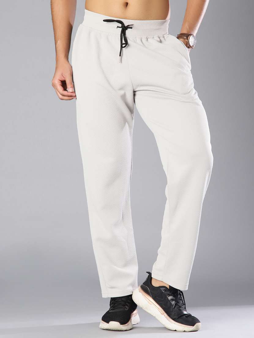 men solid mid rise full length track pant - 21922319 -  Standard Image - 1