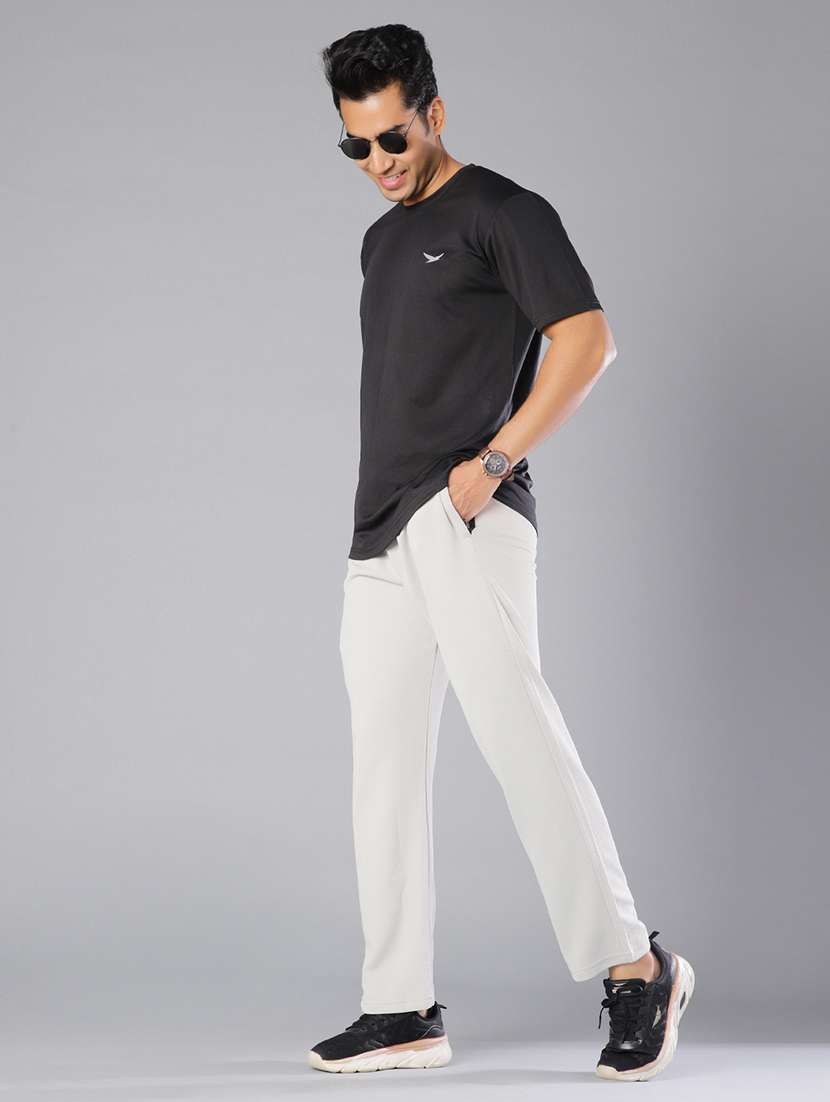 men solid mid rise full length track pant - 21922319 -  Standard Image - 4
