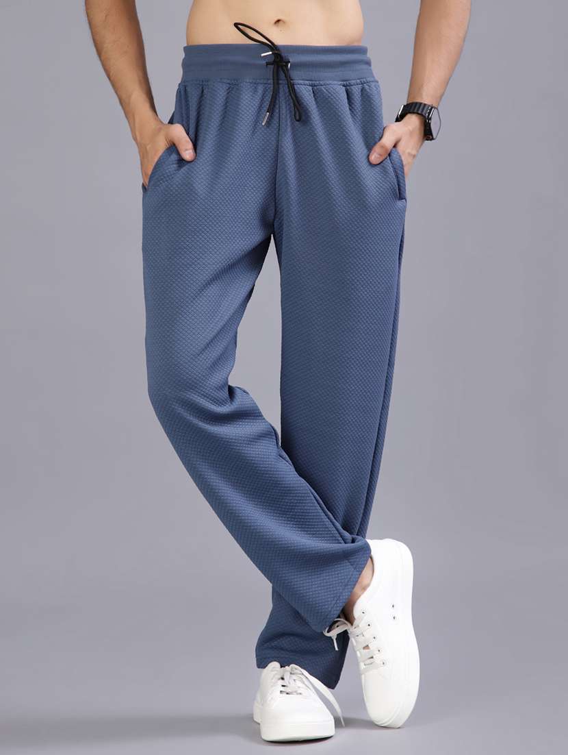 men solid mid rise full length track pant - 21922320 -  Standard Image - 1