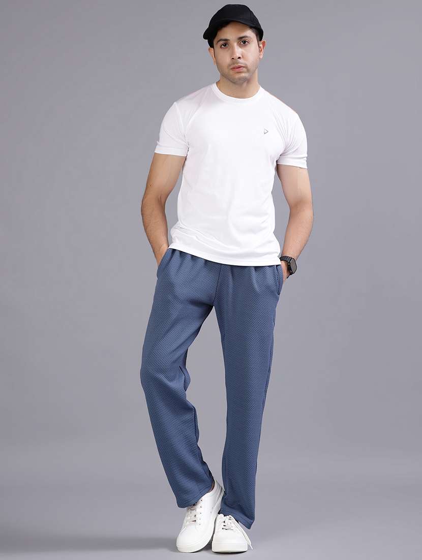 men solid mid rise full length track pant - 21922320 -  Standard Image - 4