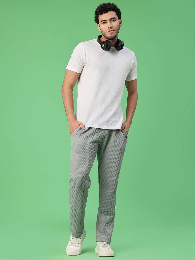 Men Self Design Mid Rise Track Pants - 21922321 -  Standard Image - 4