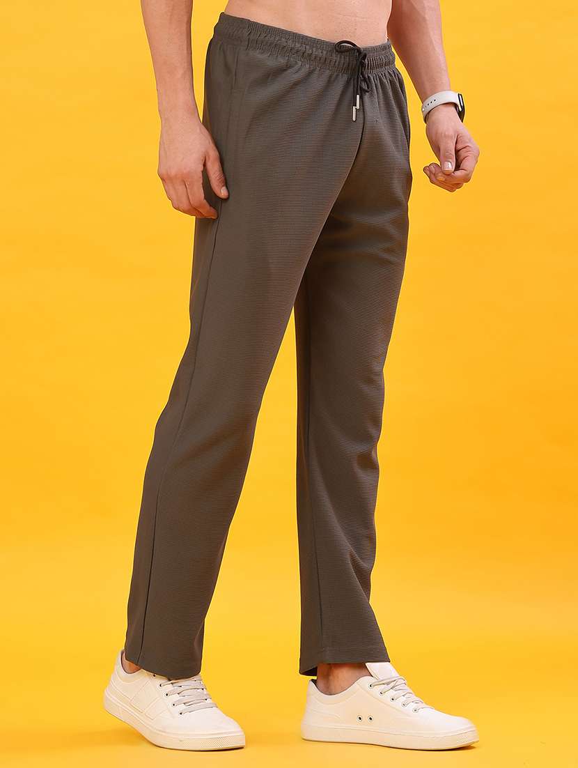 men solid mid rise track pants  - 21922322 -  Standard Image - 1