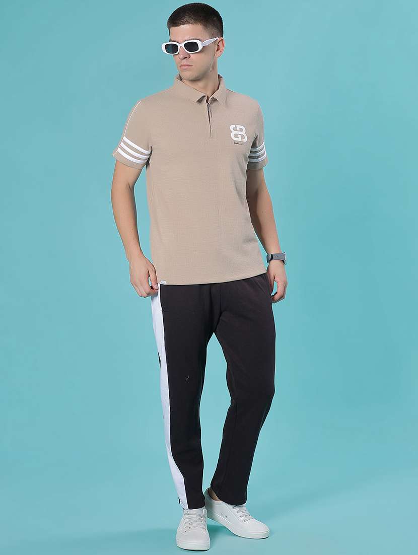 men side taped mid rise full length track pant - 21922325 -  Standard Image - 4