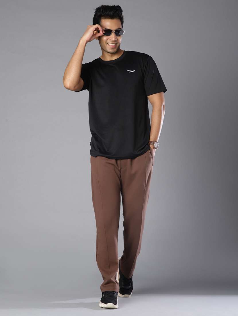 men solid mid rise full length track pant - 21922326 -  Standard Image - 4